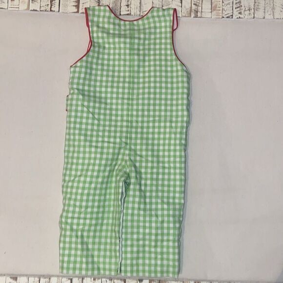 Boys Smocked Tommy John Romper Holiday Christmas size 6 month Christmas Tree - Picture 4 of 6